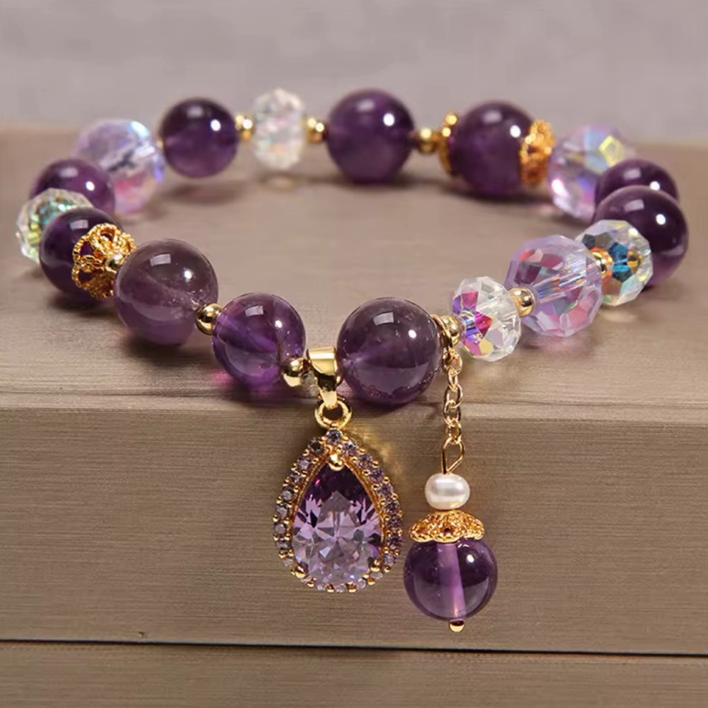 Natural Elegant Amethyst Bracelet Female